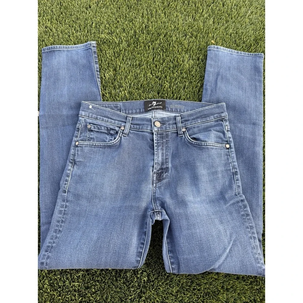 Seven7 For All Mankind Women's Blue Jeans Slimmy Size 32